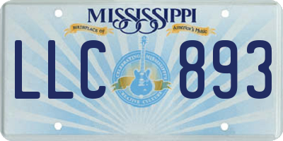 MS license plate LLC893