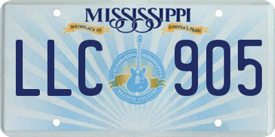 MS license plate LLC905