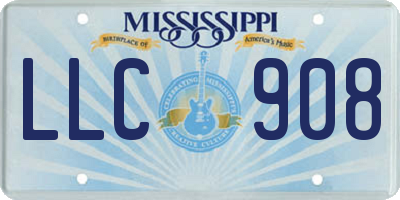 MS license plate LLC908