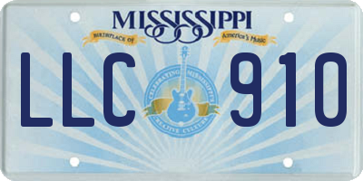 MS license plate LLC910