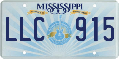 MS license plate LLC915