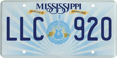 MS license plate LLC920