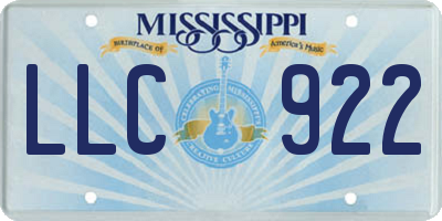 MS license plate LLC922