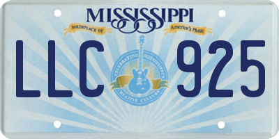 MS license plate LLC925