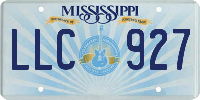 MS license plate LLC927