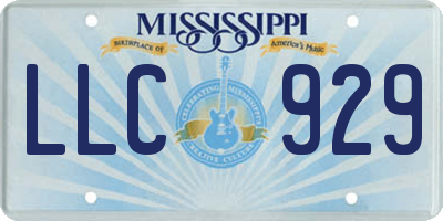 MS license plate LLC929