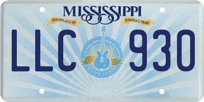 MS license plate LLC930