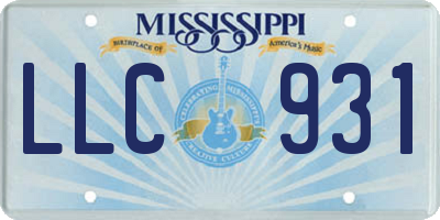 MS license plate LLC931