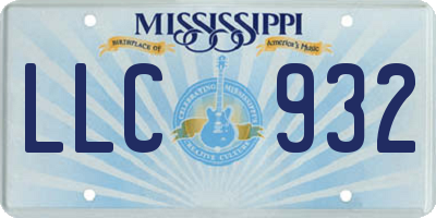 MS license plate LLC932