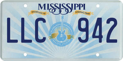 MS license plate LLC942