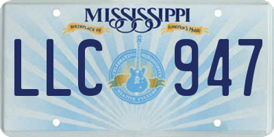 MS license plate LLC947