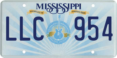 MS license plate LLC954