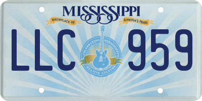 MS license plate LLC959