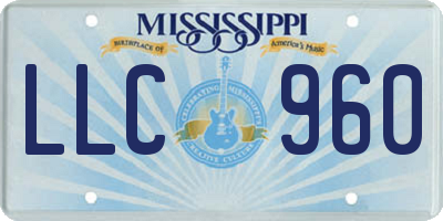 MS license plate LLC960