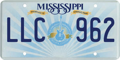 MS license plate LLC962