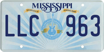 MS license plate LLC963