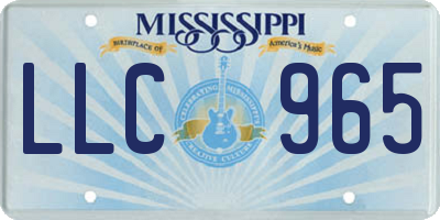 MS license plate LLC965