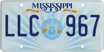 MS license plate LLC967