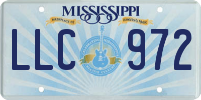 MS license plate LLC972