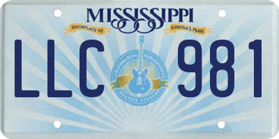 MS license plate LLC981