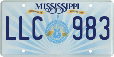 MS license plate LLC983