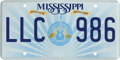 MS license plate LLC986
