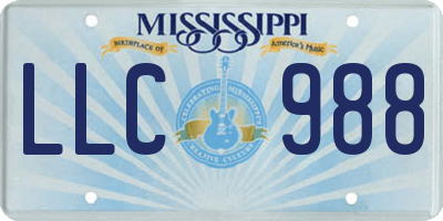 MS license plate LLC988