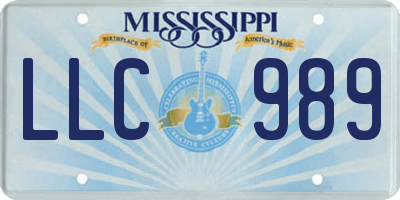 MS license plate LLC989