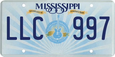 MS license plate LLC997
