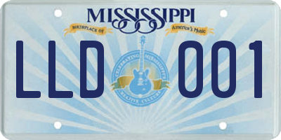 MS license plate LLD001