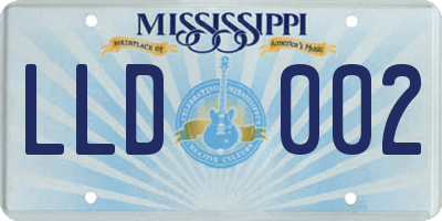 MS license plate LLD002