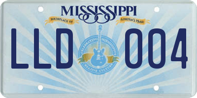 MS license plate LLD004