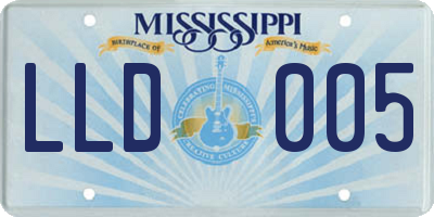 MS license plate LLD005