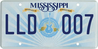 MS license plate LLD007
