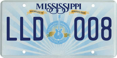 MS license plate LLD008