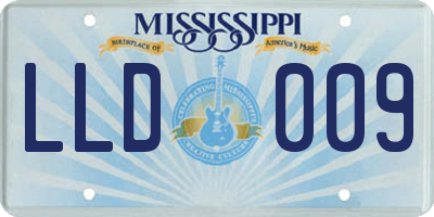 MS license plate LLD009