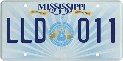 MS license plate LLD011