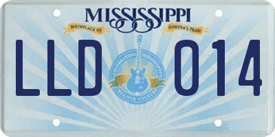 MS license plate LLD014