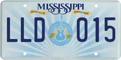 MS license plate LLD015