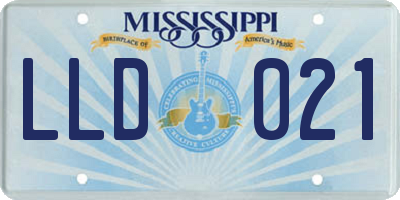 MS license plate LLD021