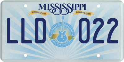 MS license plate LLD022