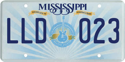 MS license plate LLD023