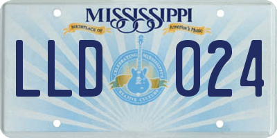 MS license plate LLD024