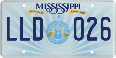 MS license plate LLD026
