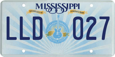 MS license plate LLD027