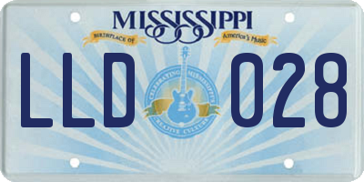 MS license plate LLD028