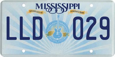 MS license plate LLD029