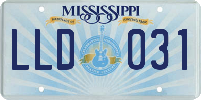 MS license plate LLD031