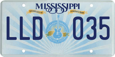 MS license plate LLD035