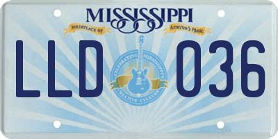 MS license plate LLD036